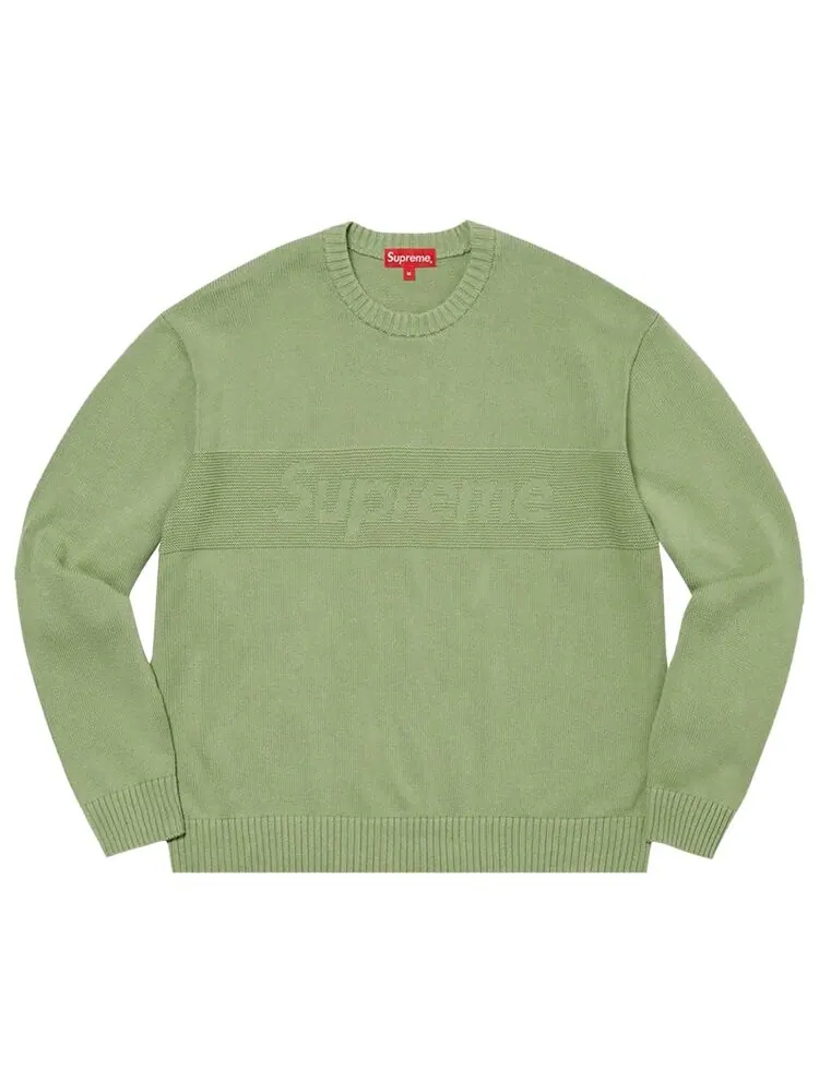 Свитер Supreme Tonal Paneled Sweater — изображение 1 из 1, зеленый