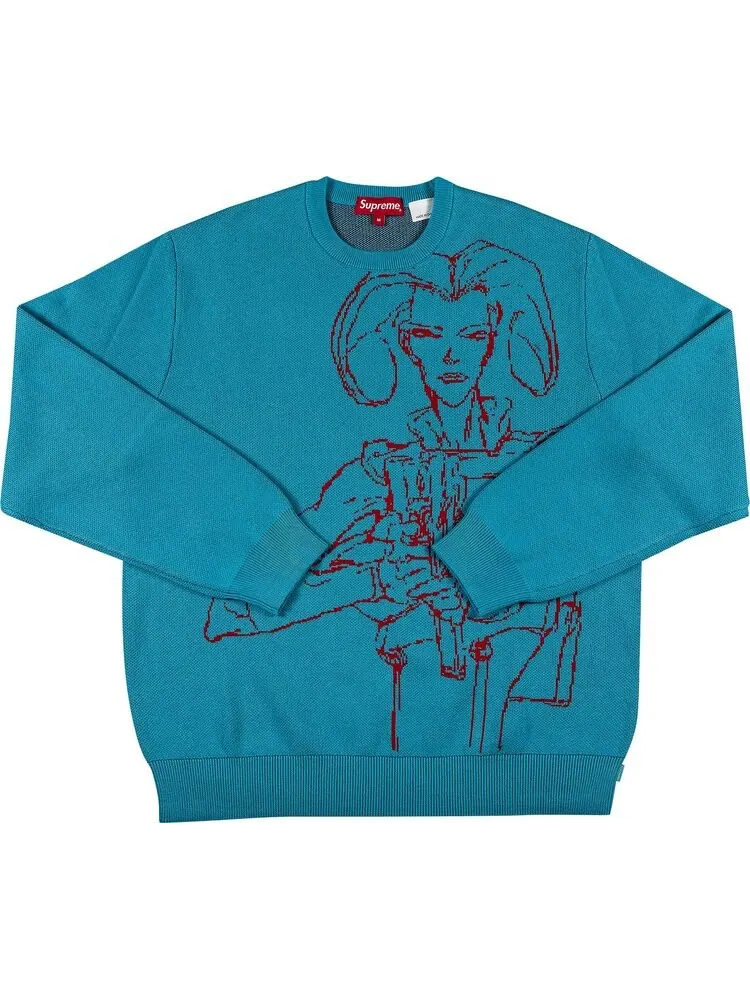 Свитер Supreme Aeon Flux Sweater 'Cyan' — изображение 1 из 3, синий
