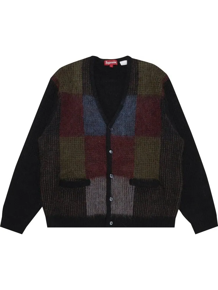 Кардиган Supreme Brushed Grid Cardigan 'Black' — изображение 1 из 3, черный