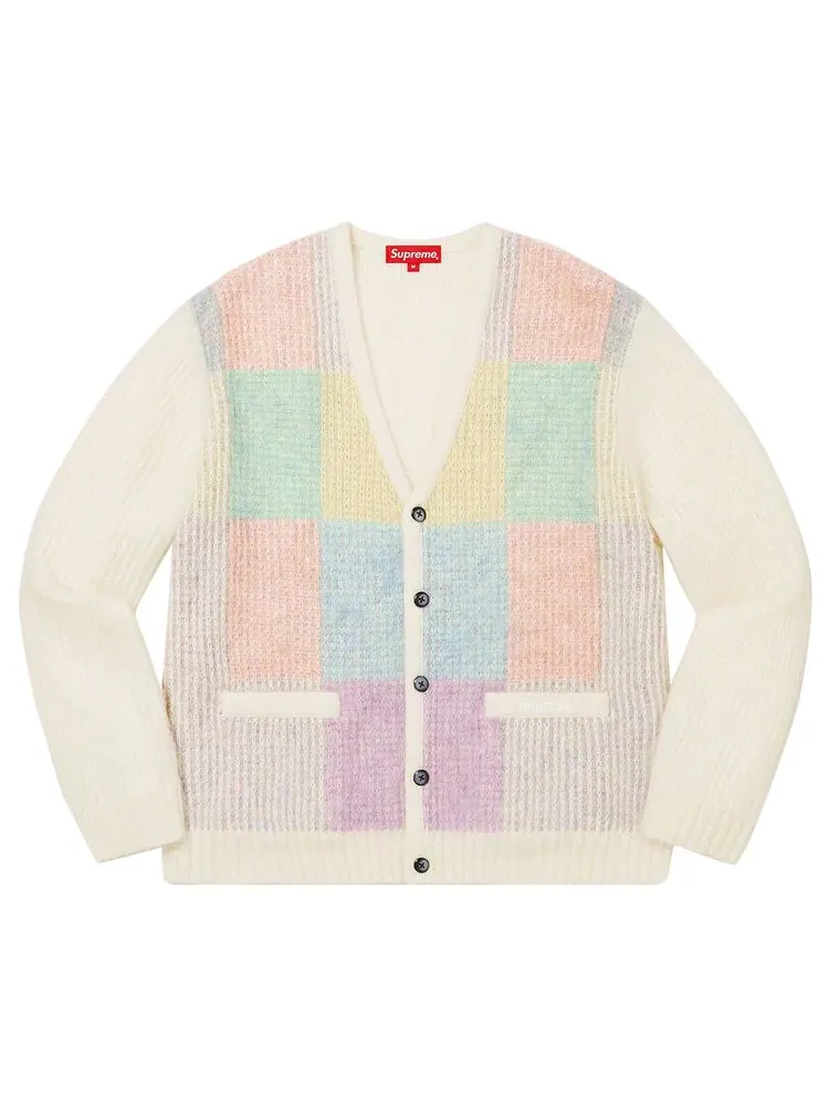 Кардиган Supreme Brushed Grid Cardigan 'White' — изображение 1 из 1, белый