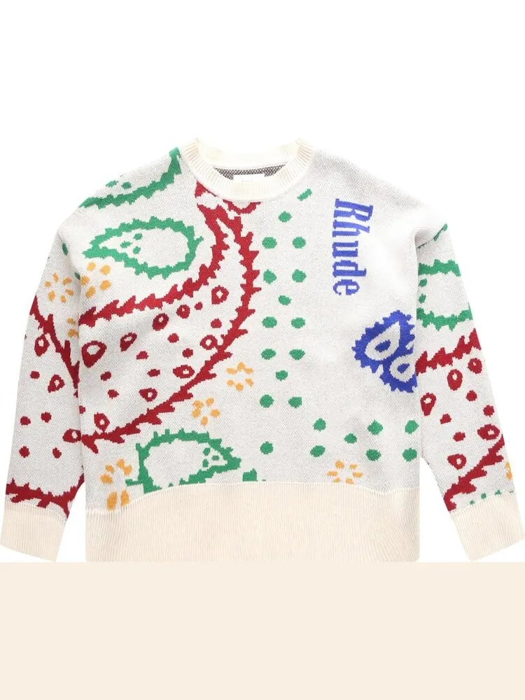 Джемпер Rhude Bandana Knit 'Crème/Multicolor' — изображение 1 из 2, бежевый