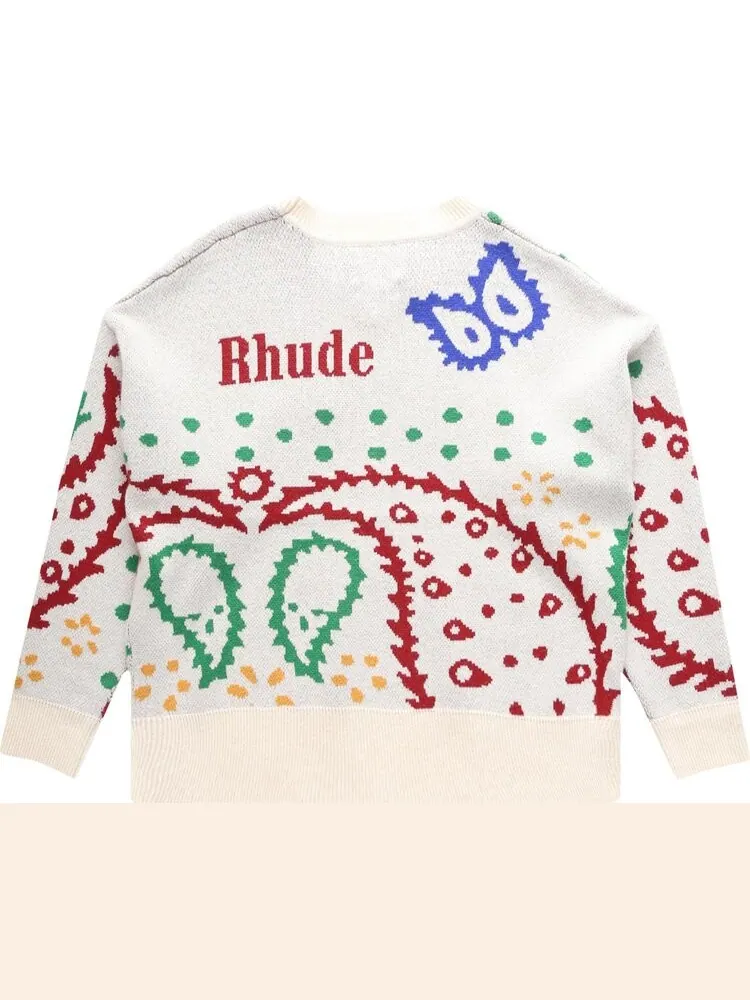 Джемпер Rhude Bandana Knit 'Crème/Multicolor' — изображение 2 из 2, бежевый