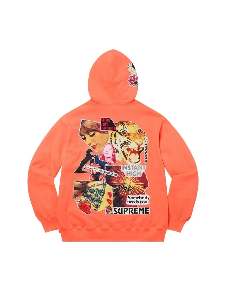 Толстовка Supreme Instant High Patches Hooded Sweatshirt — изображение 2 из 2, оранжевый