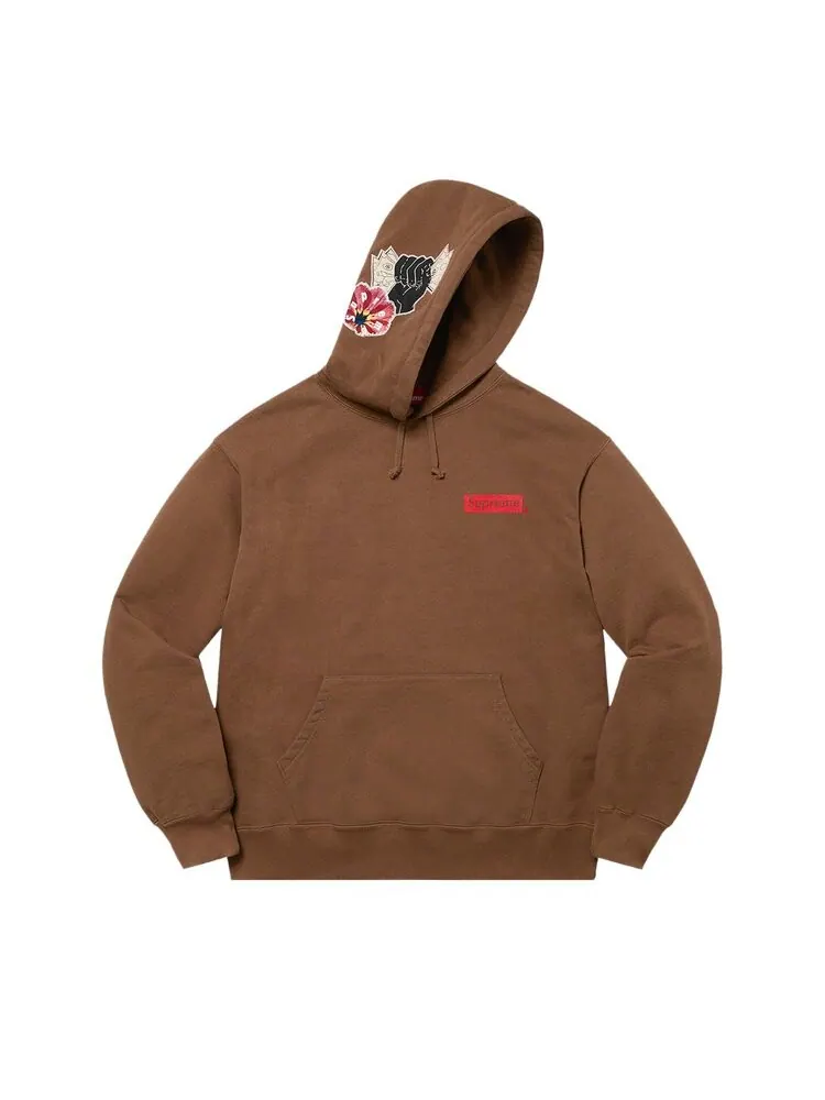 Толстовка Supreme Instant High Patches Hooded Sweatshirt — изображение 1 из 2, коричневый