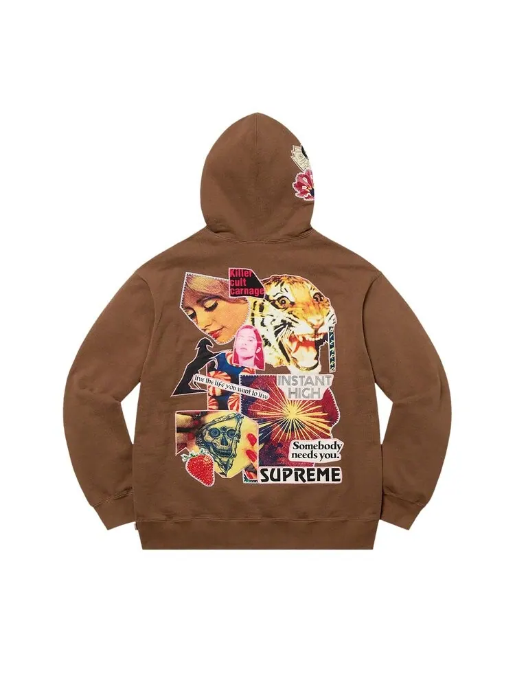 Толстовка Supreme Instant High Patches Hooded Sweatshirt — изображение 2 из 2, коричневый