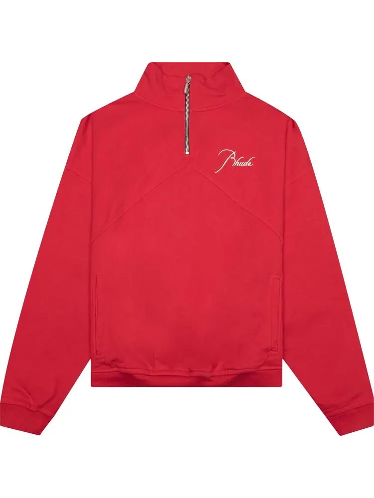 Толстовка Rhude Quarter Zip 'Cherry Red' — изображение 1 из 2, красный