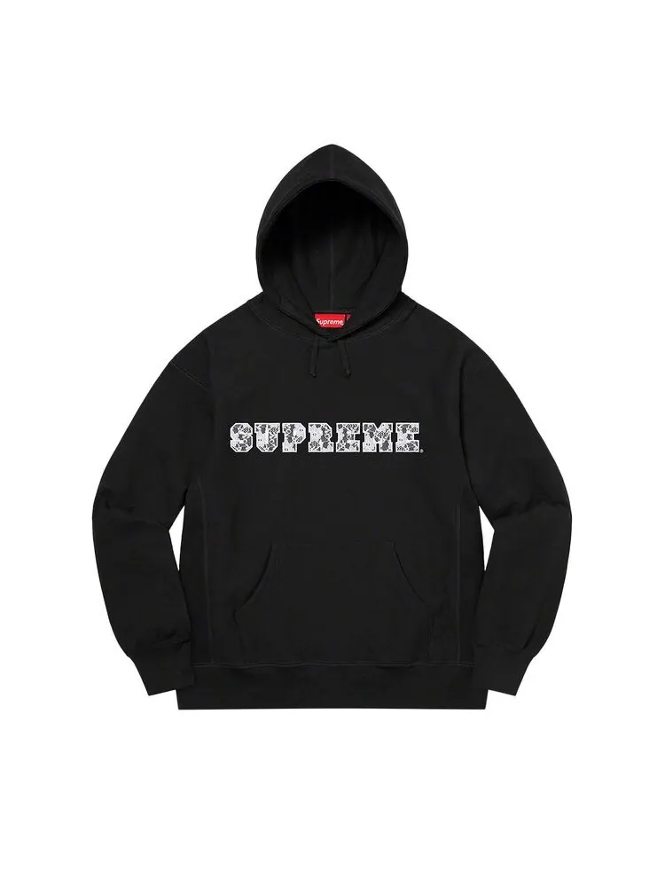 Толстовка Supreme Lace Hooded Sweatshirt Black — изображение 1 из 1, черный