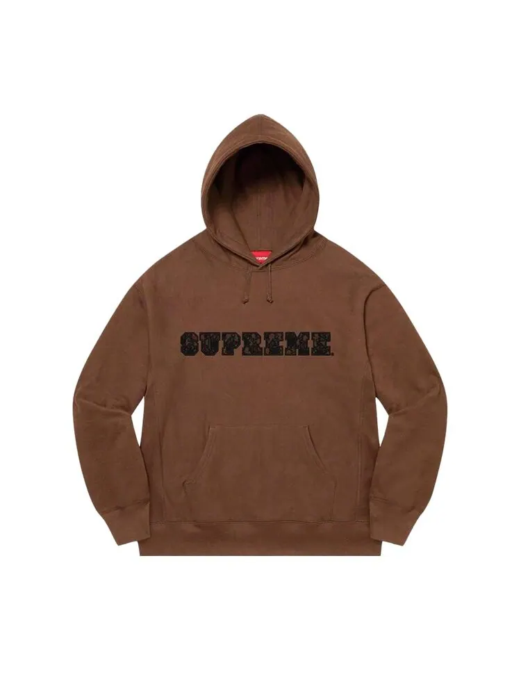 Толстовка Supreme Lace Hooded Sweatshirt — изображение 1 из 1, коричневый