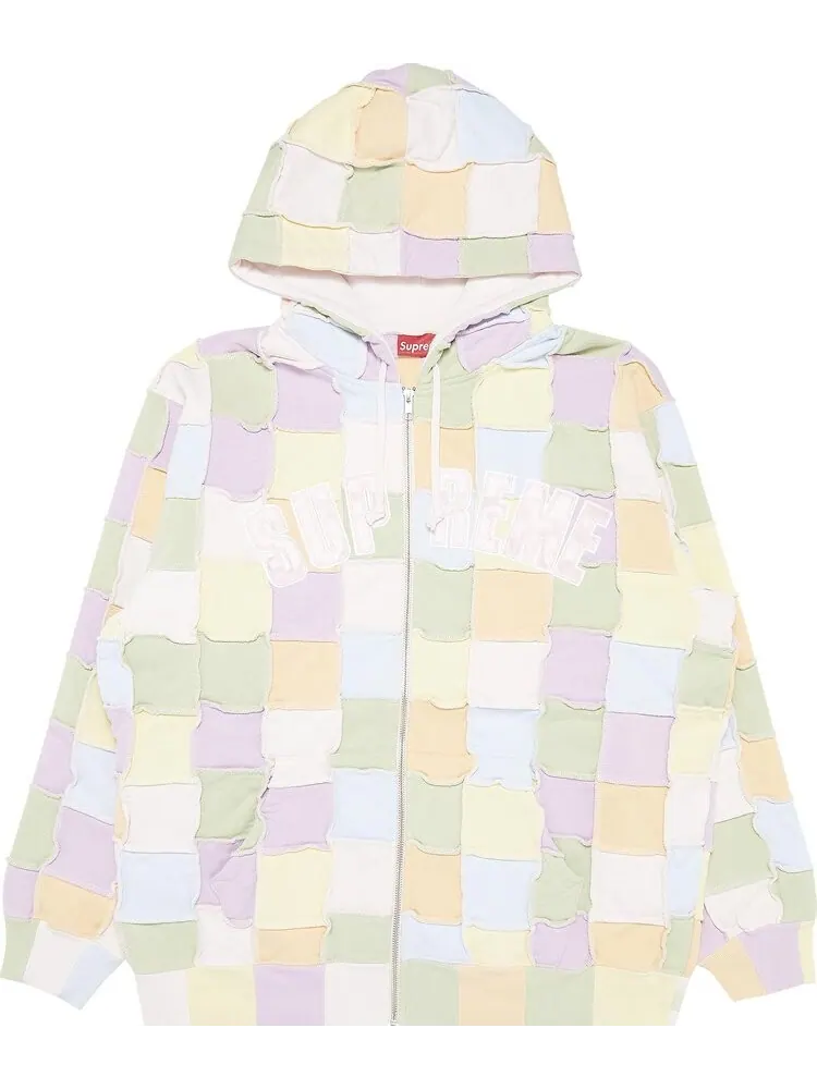 Толстовка Supreme Reverse Patchwork Zip Up Hooded Sweatshirt 'Multicolor' — изображение 1 из 3, мульти