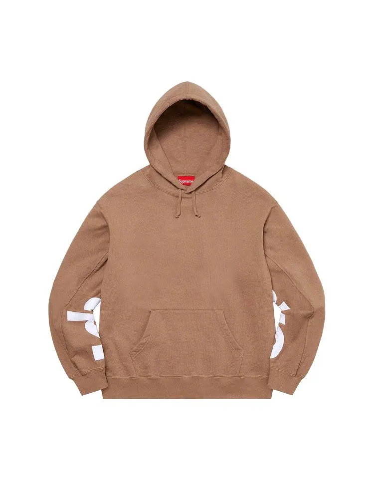 Толстовка Supreme Cropped Panels Hooded Sweatshirt — изображение 1 из 2, коричневый