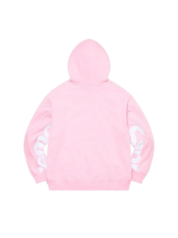 Толстовка Supreme Cropped Panels Hooded Sweatshirt Light Pink — изображение 2 из 2, розовый