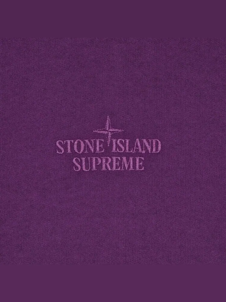 Толстовка Supreme x Stone Island Stripe Hooded Sweatshirt — изображение 3 из 3, фиолетовый