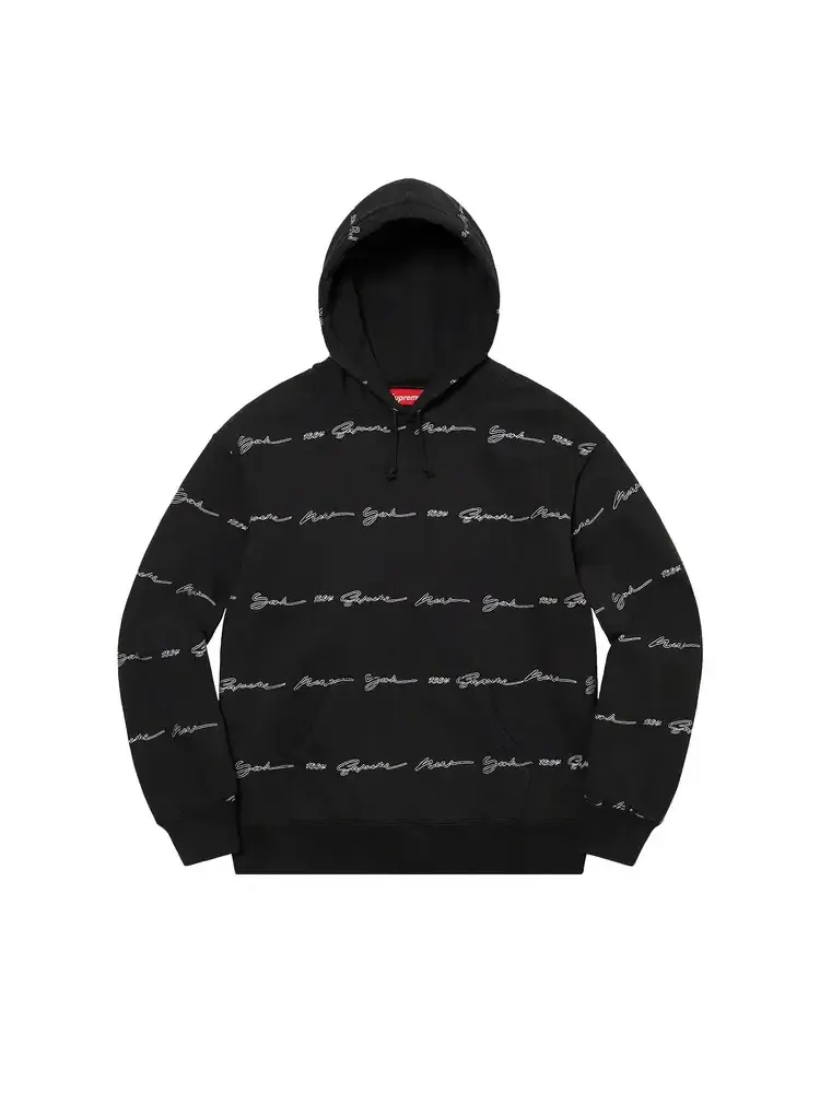 Толстовка Supreme с капюшоном и полосками — изображение 1 из 1, черный