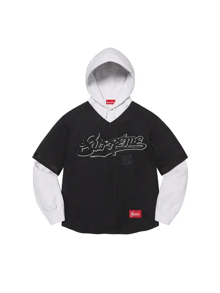 Толстовка с капюшоном Supreme Baseball Jersey 'Black' — изображение 1 из 1, черный