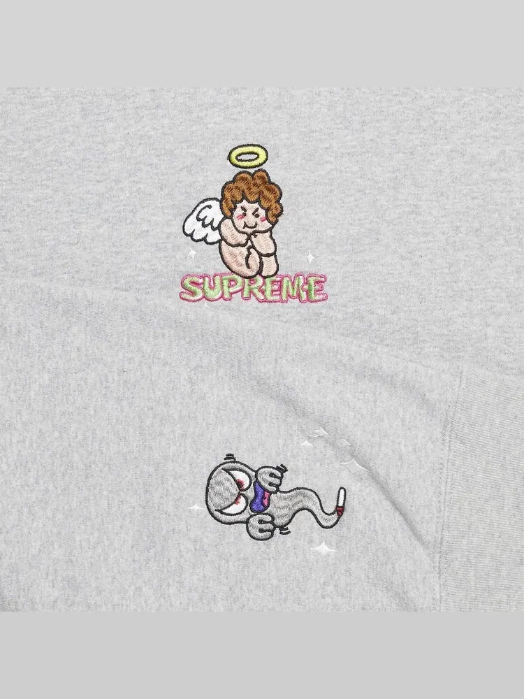 Толстовка Supreme Angel Hooded Sweatshirt 'Heather Grey' — изображение 3 из 3, серый