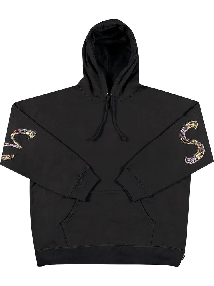 Толстовка Supreme Beaded Hooded Sweatshirt 'Black' — изображение 1 из 3, черный