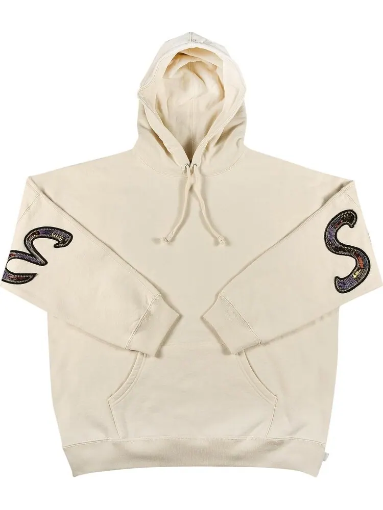 Толстовка Supreme Beaded Hooded Sweatshirt 'Natural' — изображение 1 из 3, бежевый