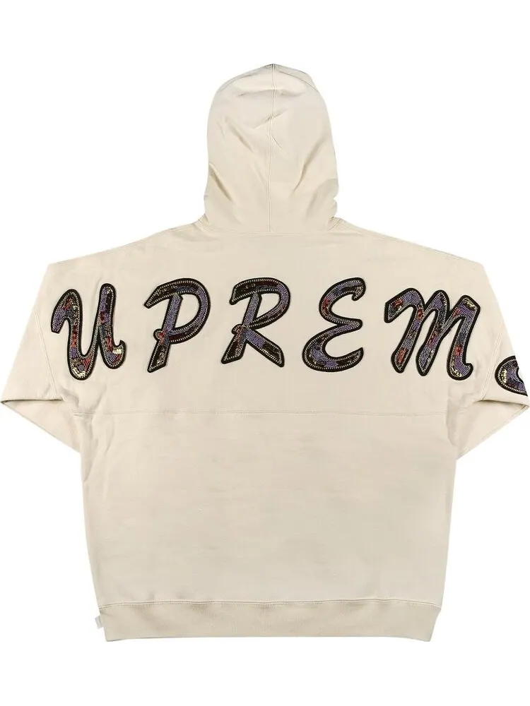 Толстовка Supreme Beaded Hooded Sweatshirt 'Natural' — изображение 2 из 3, бежевый