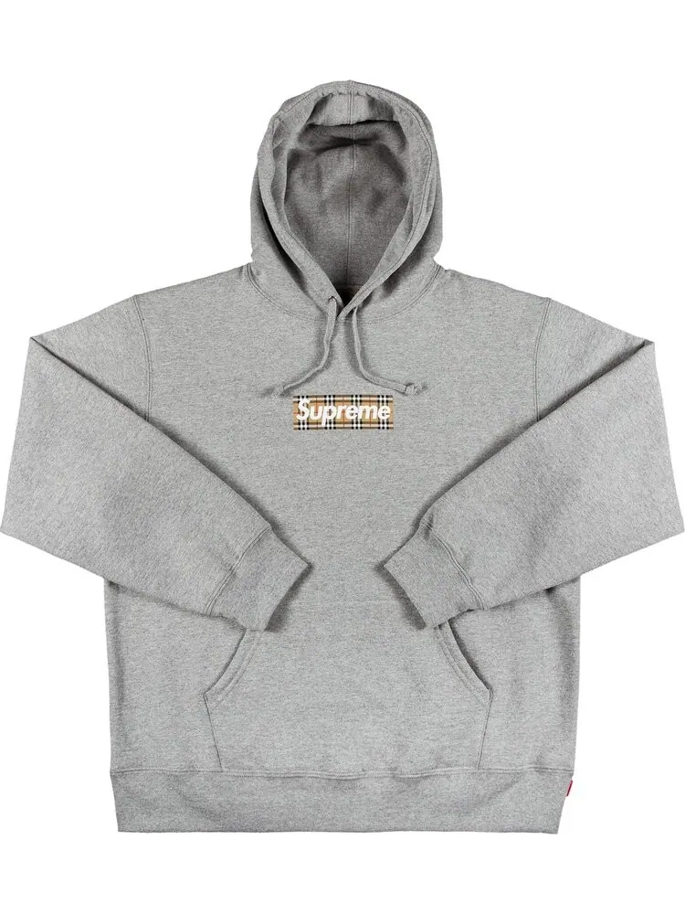 Толстовка Supreme x Burberry Box Logo Heather Grey — изображение 1 из 2, серый