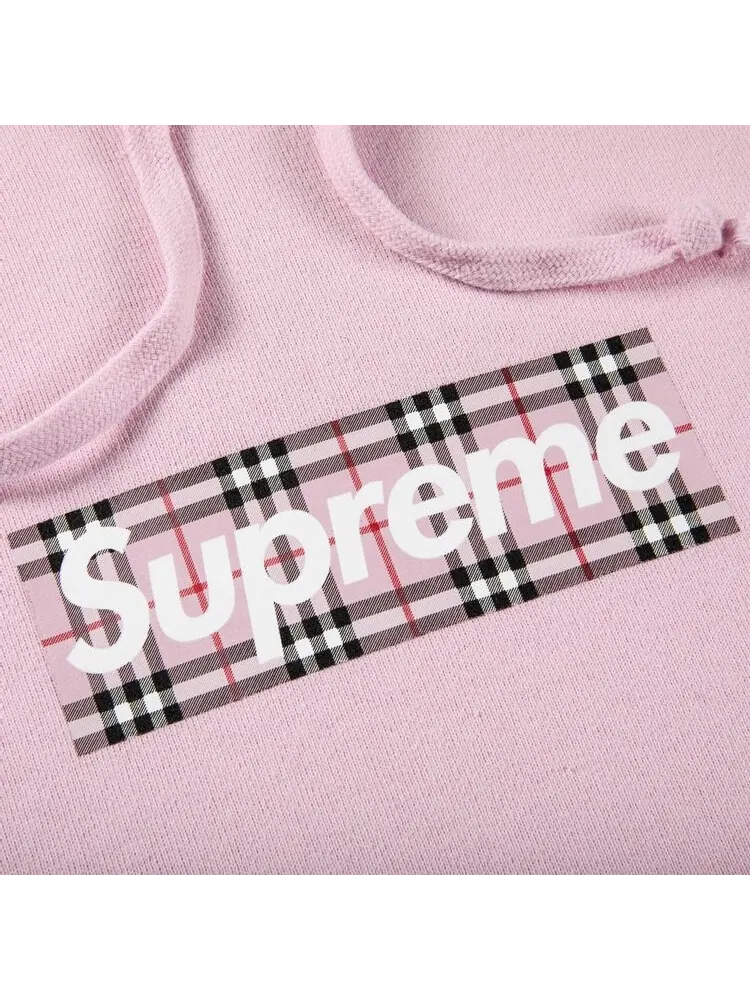 Толстовка Supreme x Burberry Box Logo Hooded Sweatshirt 'Light Pink' — изображение 2 из 2, розовый