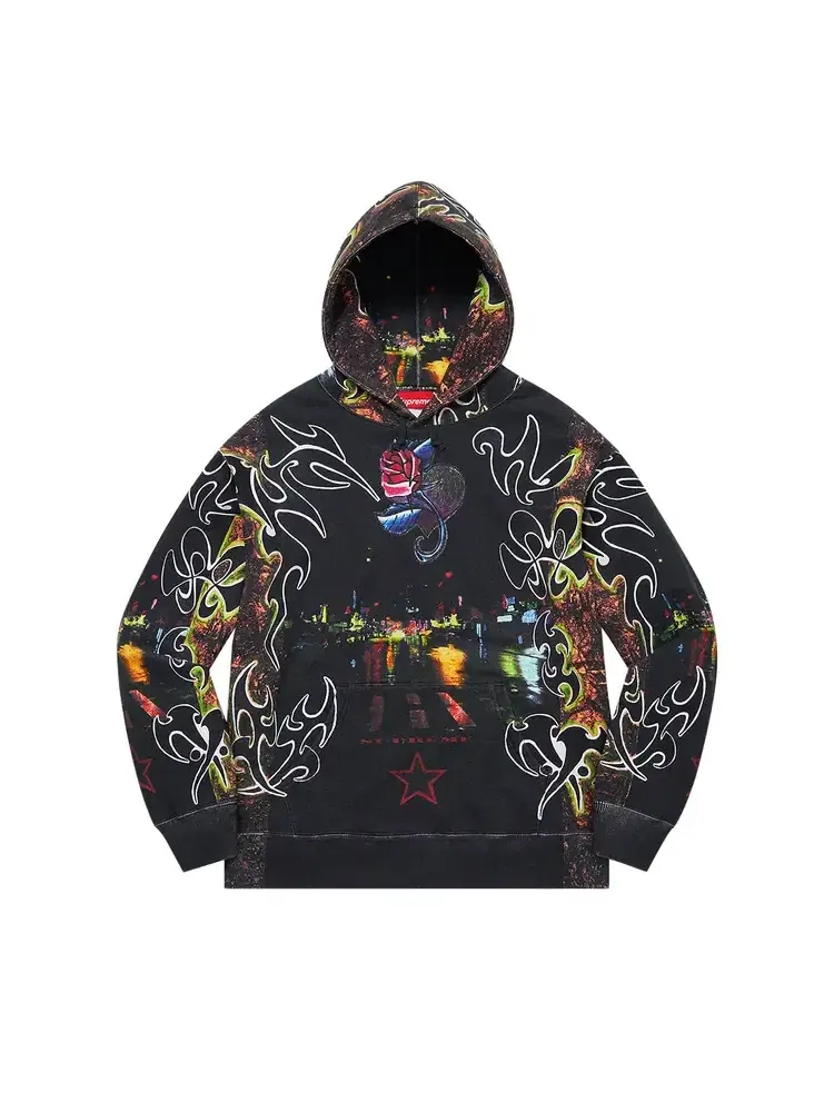 Толстовка с капюшоном Supreme East Broadway "Ночь" — изображение 1 из 1, черный