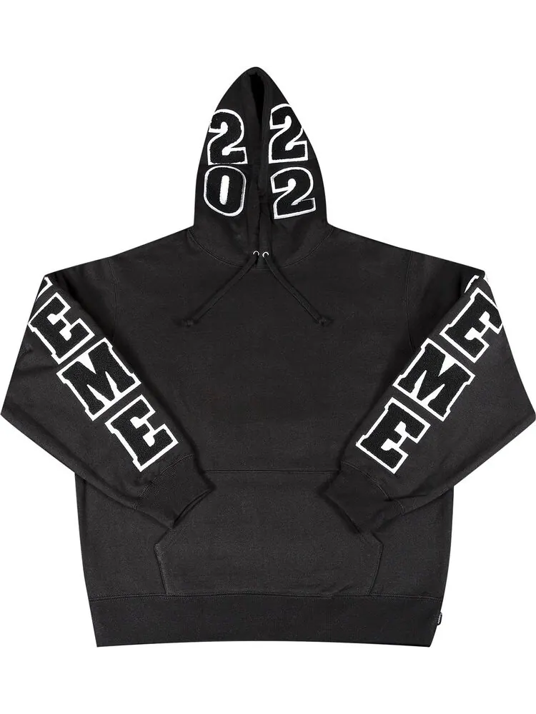 Толстовка Supreme Team Chenille Hooded Sweatshirt 'Black' — изображение 1 из 3, черный