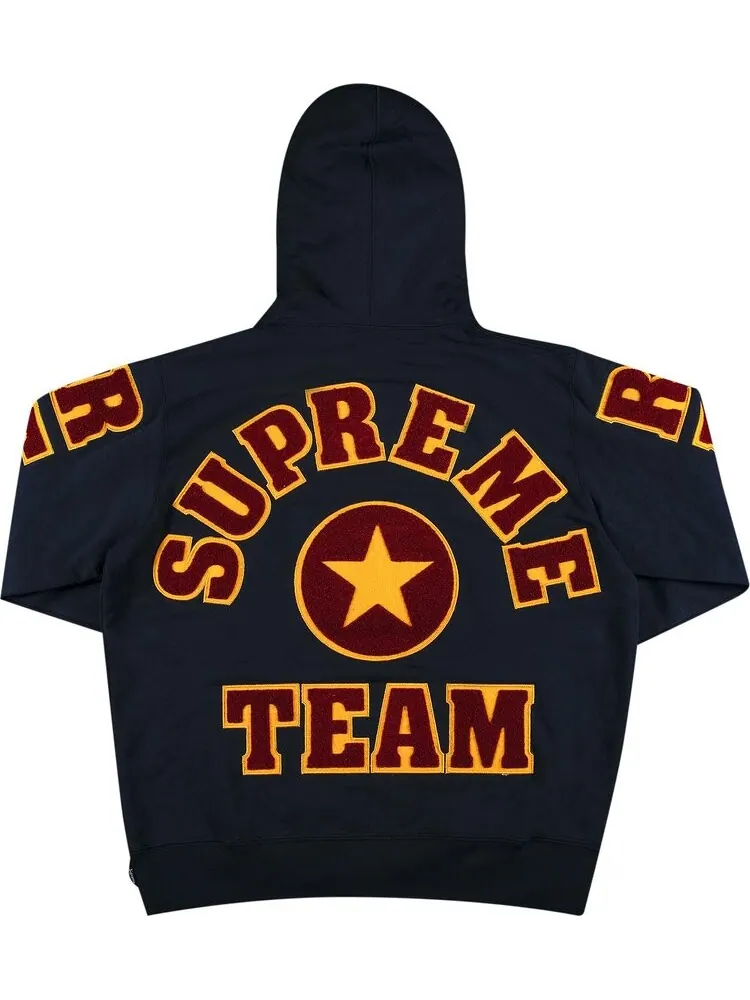 Толстовка Supreme Team Chenille Hooded Sweatshirt 'Navy' — изображение 2 из 3, синий