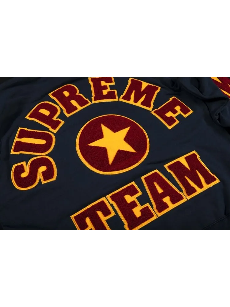 Толстовка Supreme Team Chenille Hooded Sweatshirt 'Navy' — изображение 3 из 3, синий
