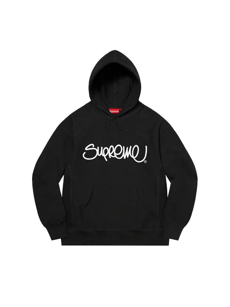 Толстовка Supreme Raised Handstyle Hooded Sweatshirt — изображение 1 из 1, черный