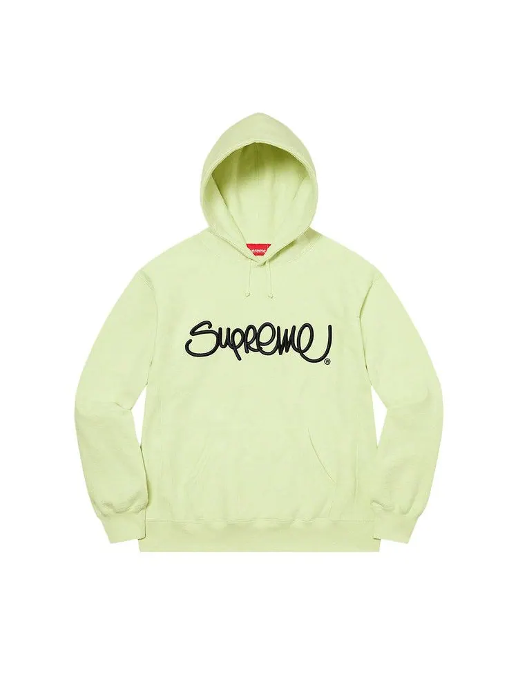Толстовка Supreme Raised Handstyle Hooded Sweatshirt — изображение 1 из 1, бледный зеленый
