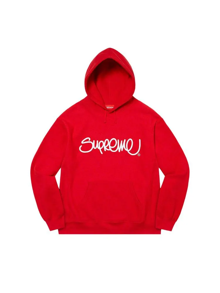 Толстовка Supreme Raised Handstyle Hooded Sweatshirt — изображение 1 из 1, красный