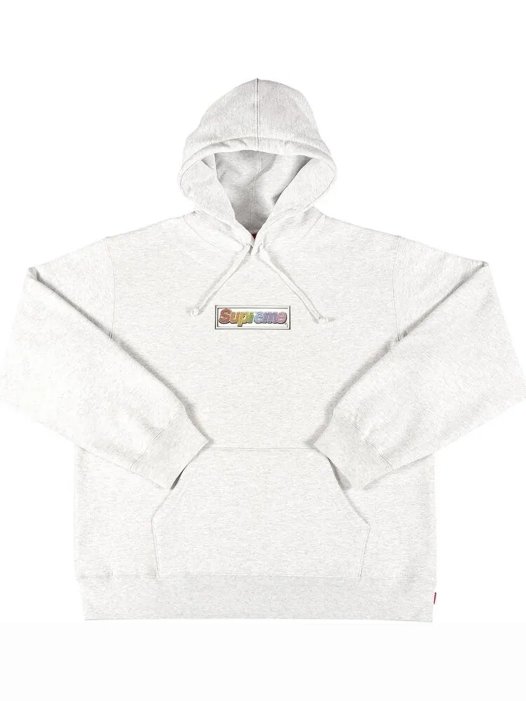 Толстовка Supreme Bling Box Logo Hooded Sweatshirt 'Ash Grey' — изображение 1 из 3, серый