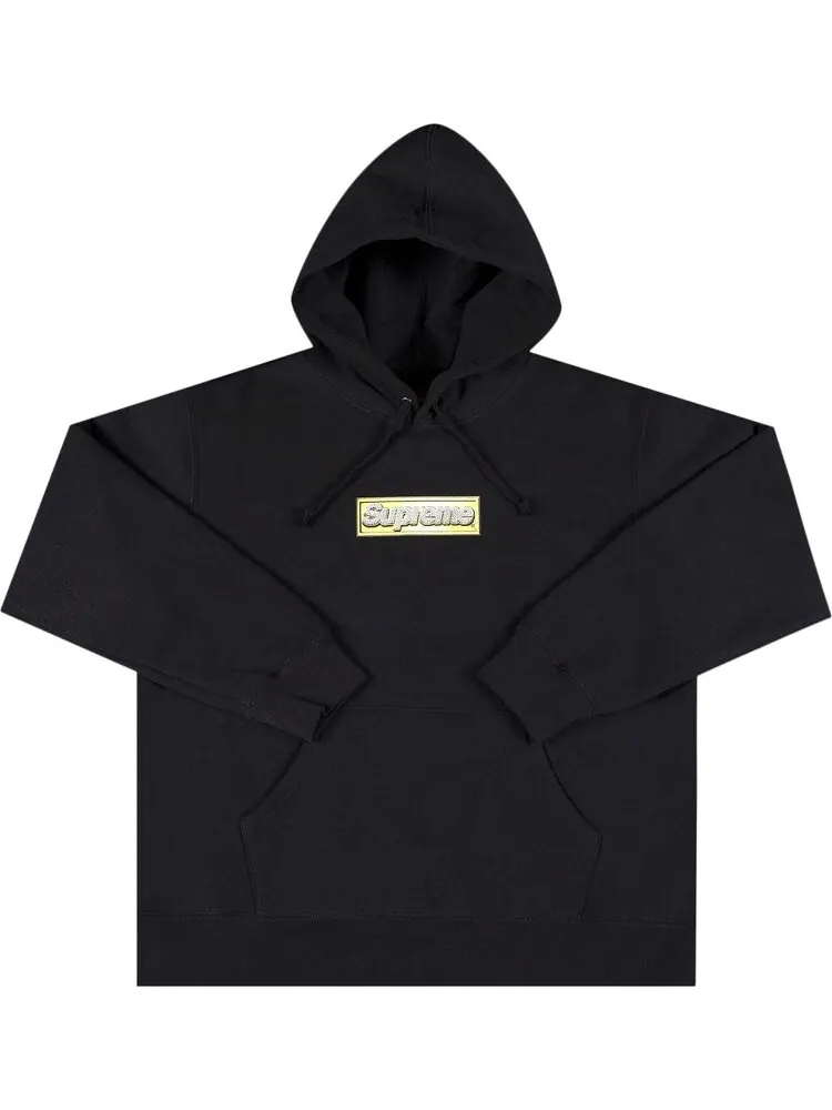 Толстовка Supreme Bling Box Logo Hooded Sweatshirt 'Black' — изображение 1 из 2, черный