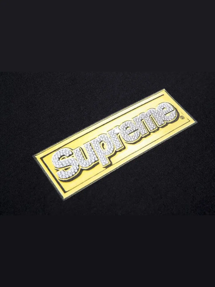 Толстовка Supreme Bling Box Logo Hooded Sweatshirt 'Black' — изображение 2 из 2, черный
