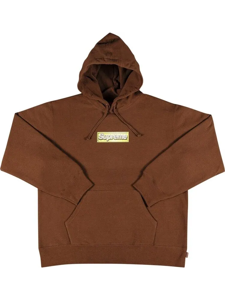 Толстовка Supreme Bling Box Logo Hooded Sweatshirt 'Dark Brown' — изображение 1 из 3, коричневый