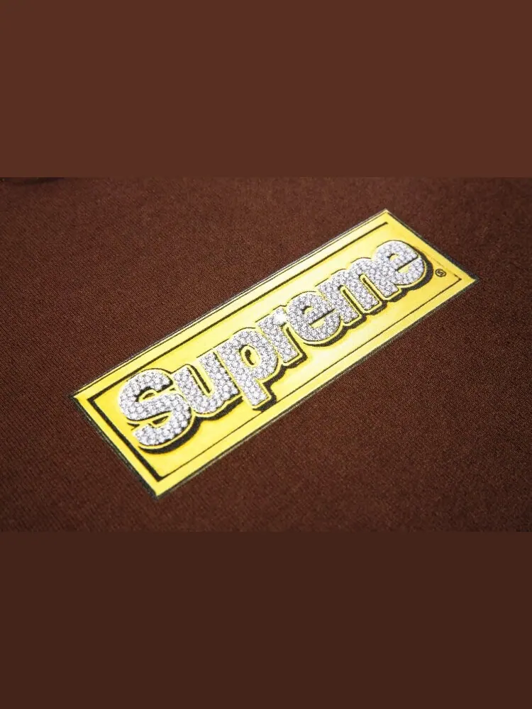 Толстовка Supreme Bling Box Logo Hooded Sweatshirt 'Dark Brown' — изображение 3 из 3, коричневый