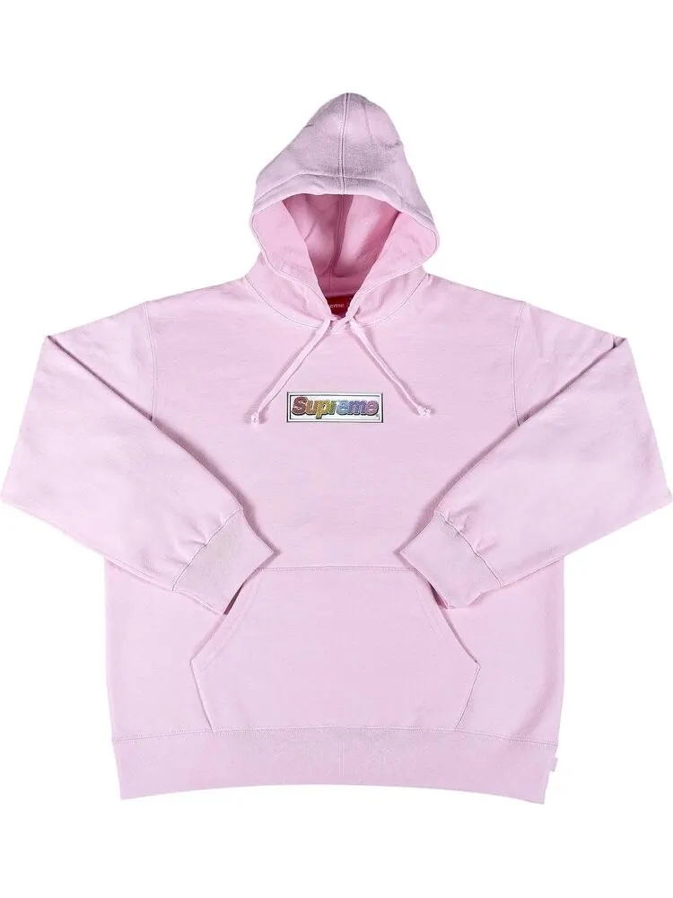 Толстовка Supreme Bling Box Logo Hooded Sweatshirt 'Light Pink' — изображение 1 из 2, розовый