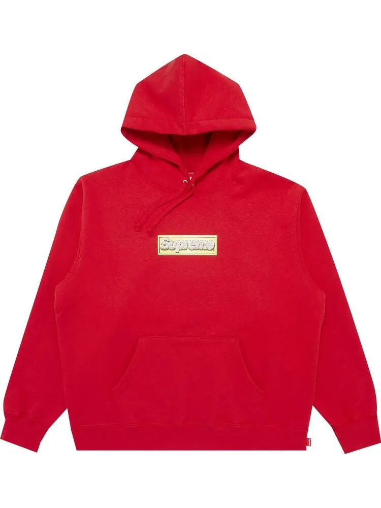 Толстовка Supreme Bling Box Logo Hooded Sweatshirt 'Red' — изображение 1 из 3, красный