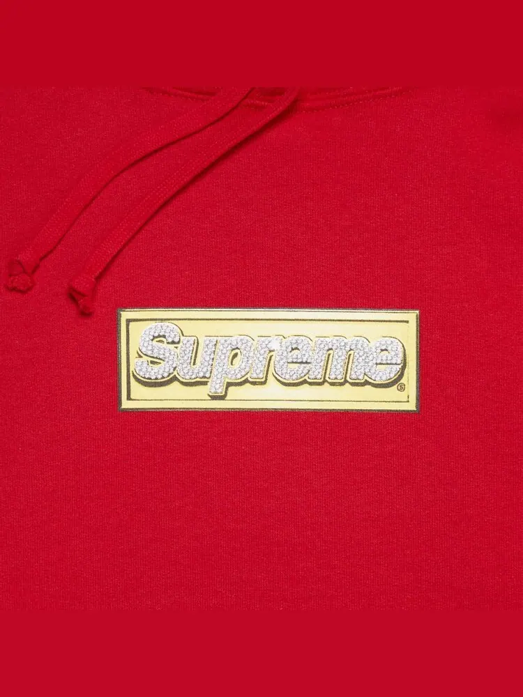 Толстовка Supreme Bling Box Logo Hooded Sweatshirt 'Red' — изображение 3 из 3, красный