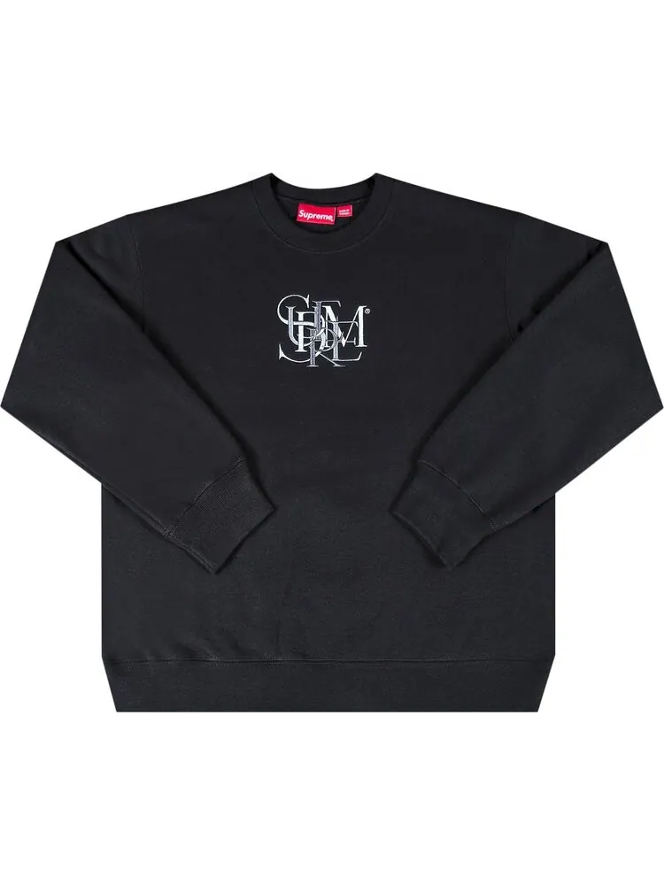 Толстовка Supreme Overlap Crewneck 'Black' — изображение 1 из 2, черный