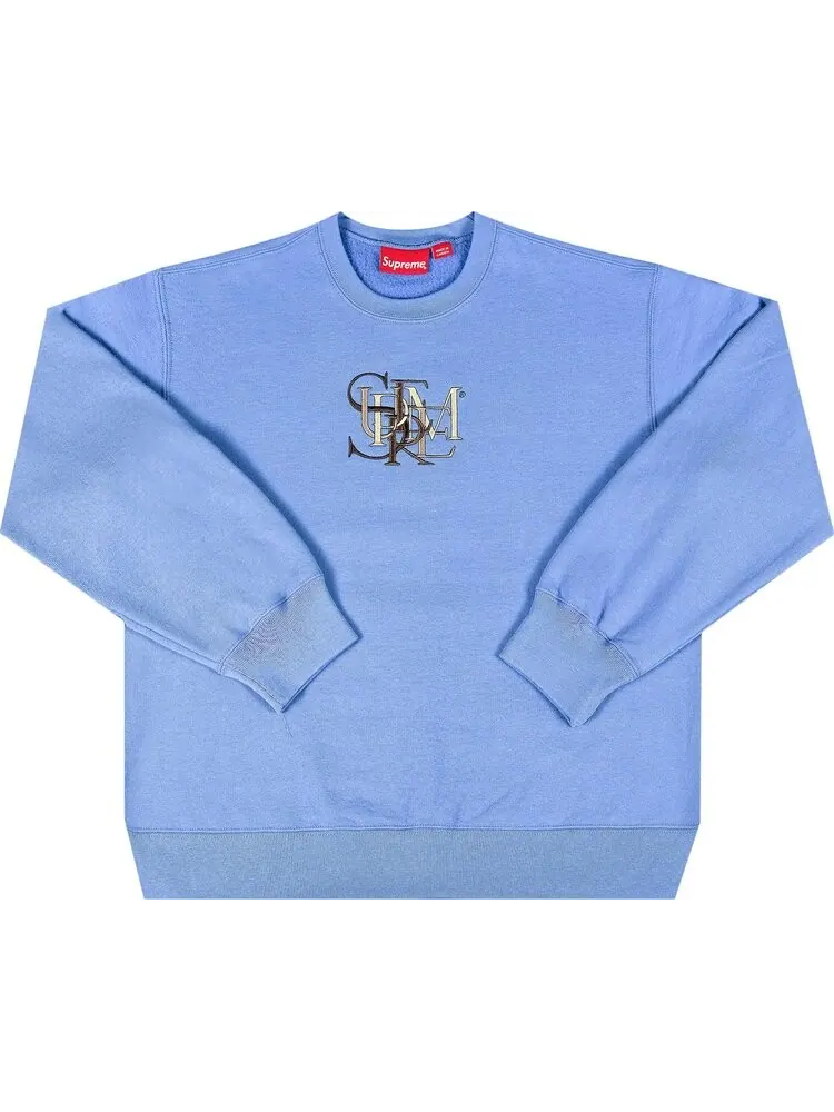 Толстовка Supreme Overlap Crewneck 'Light Blue' — изображение 1 из 2, синий