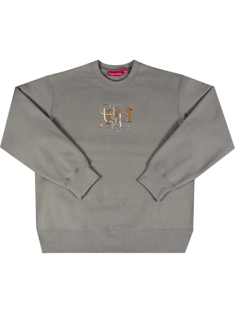 Толстовка Supreme Overlap Crewneck 'Light Olive' — изображение 1 из 2, зеленый