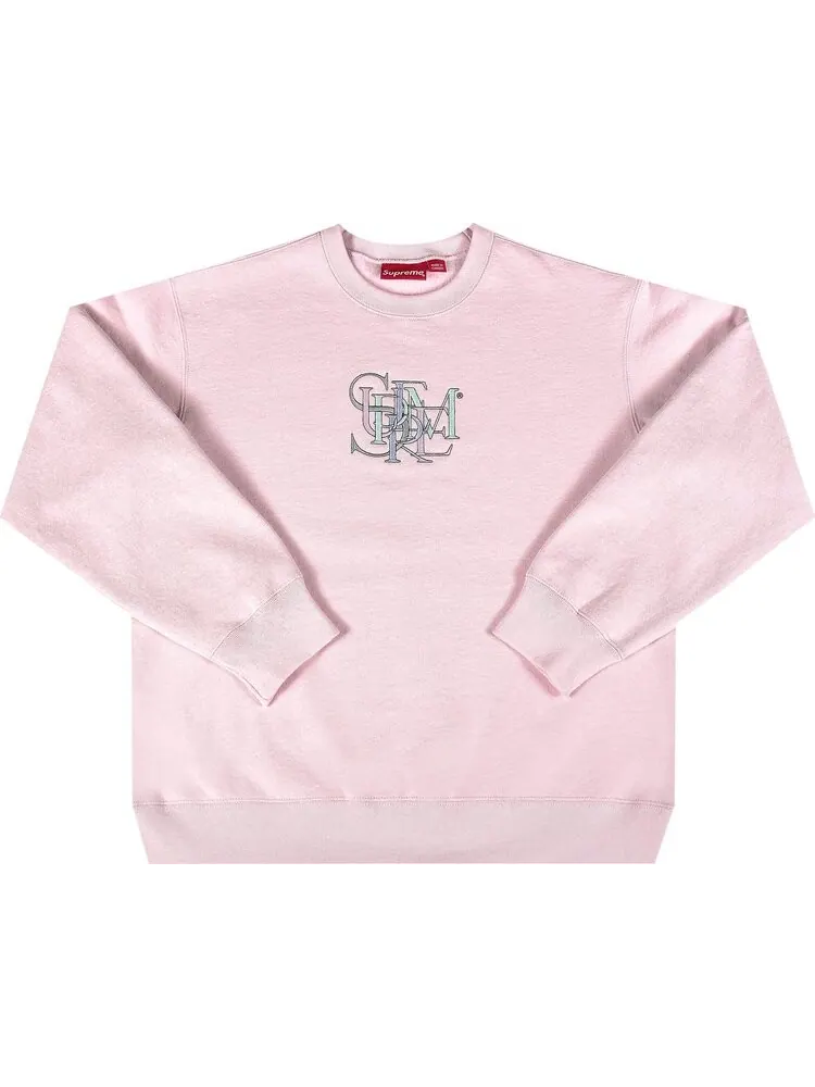Толстовка Supreme Overlap Crewneck 'Light Pink' — изображение 1 из 2, розовый