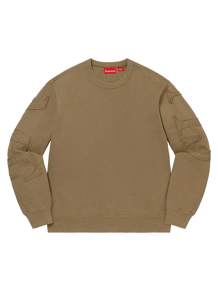 Толстовка Supreme Tonal Appliqué Crewneck 'Olive Brown' — изображение 1 из 2, коричневый