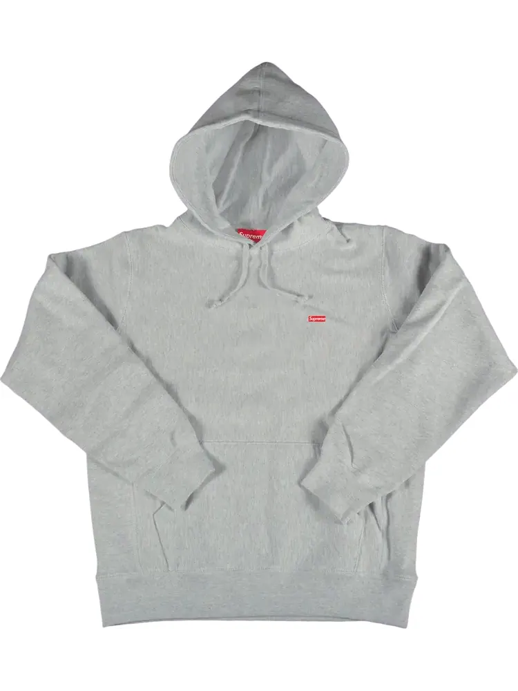 Толстовка Supreme Enamel Small Box Hooded Sweatshirt 'Heather Grey' — изображение 1 из 1, серый