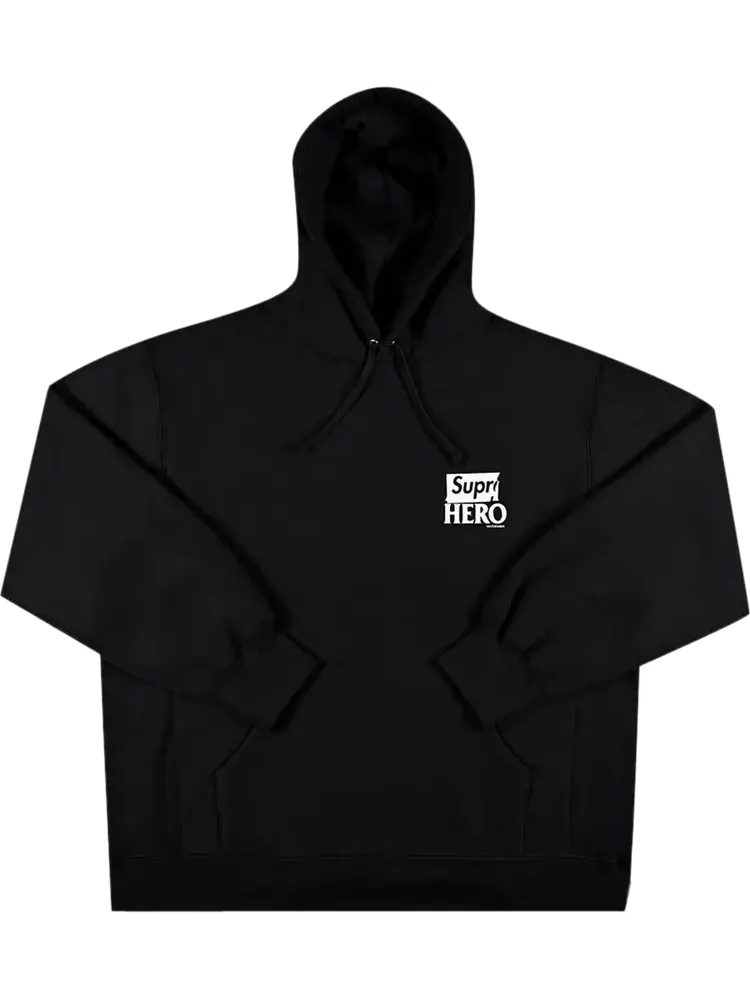 Толстовка Supreme x ANTIHERO Hooded Sweatshirt 'Black' — изображение 1 из 1, черный