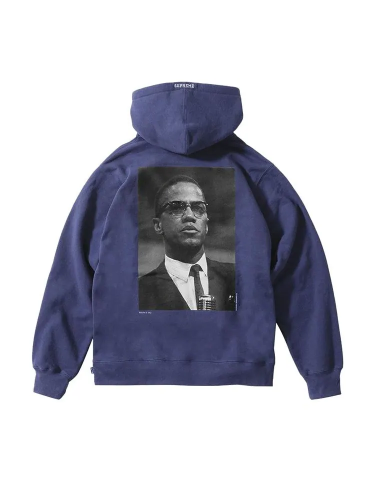Толстовка Supreme Malcolm X Hooded Sweatshirt — изображение 2 из 2, темно-синий