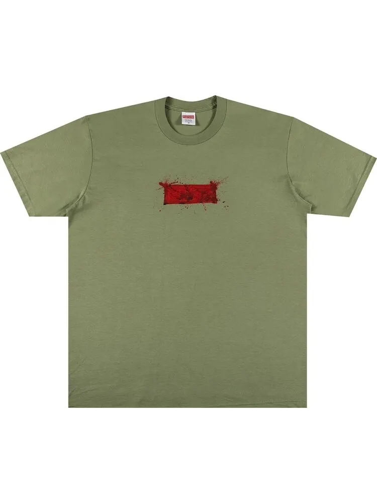 Футболка Supreme Ralph Steadman Box Logo Tee 'Light Olive' — изображение 1 из 3, зеленый