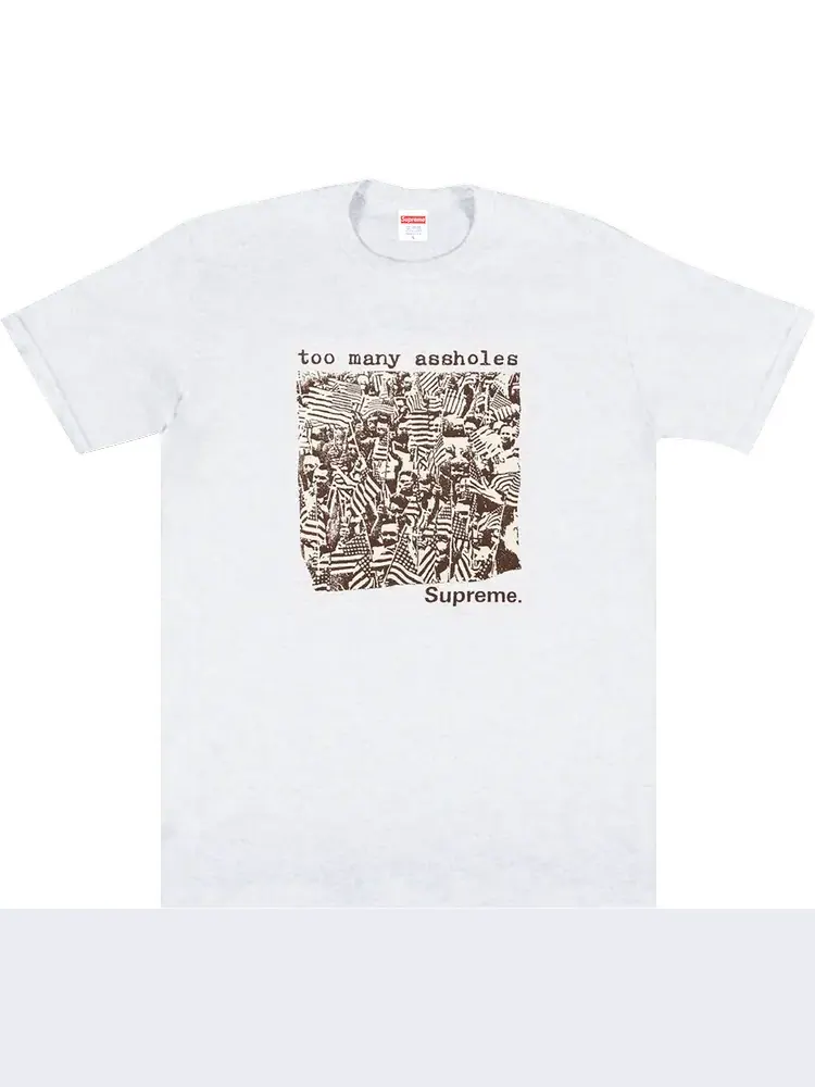 Футболка Supreme Too Many Assholes Tee 'Ash Grey' — изображение 1 из 1, серый