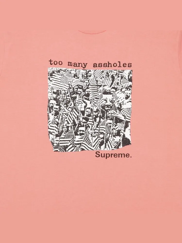 Футболка Supreme Too Many Assholes — изображение 3 из 3, розовый